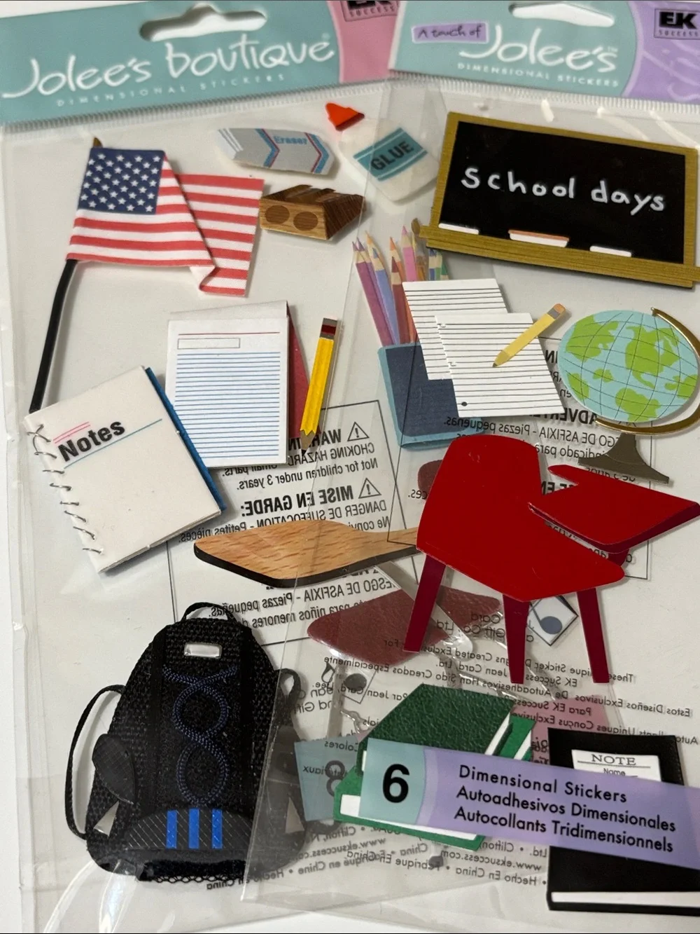 Jolee's Boutique School Days Dimensional Stickers - Colorful Classroom Icons